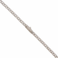 14K White Gold Pavé Diamond Cuban Link Necklace