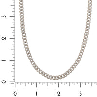 14K White Gold Pavé Diamond Cuban Link Necklace