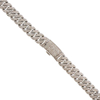 14K White Gold Pavé Diamond Cuban Link Necklace