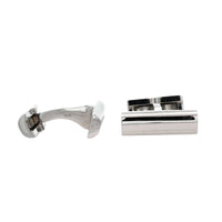 18K White Gold Double-Sided Bar Cufflinks