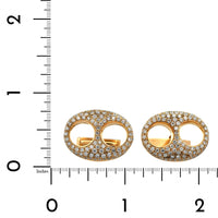 14K Yellow Gold Pave Diamond Cufflinks