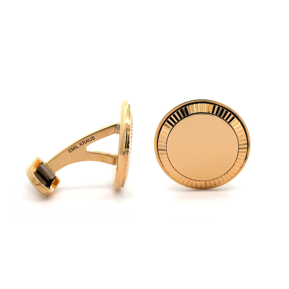18K Yellow Gold Fluted "Diplomat" Cufflinks