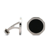 18K White Gold Onyx Octagonal Cufflinks