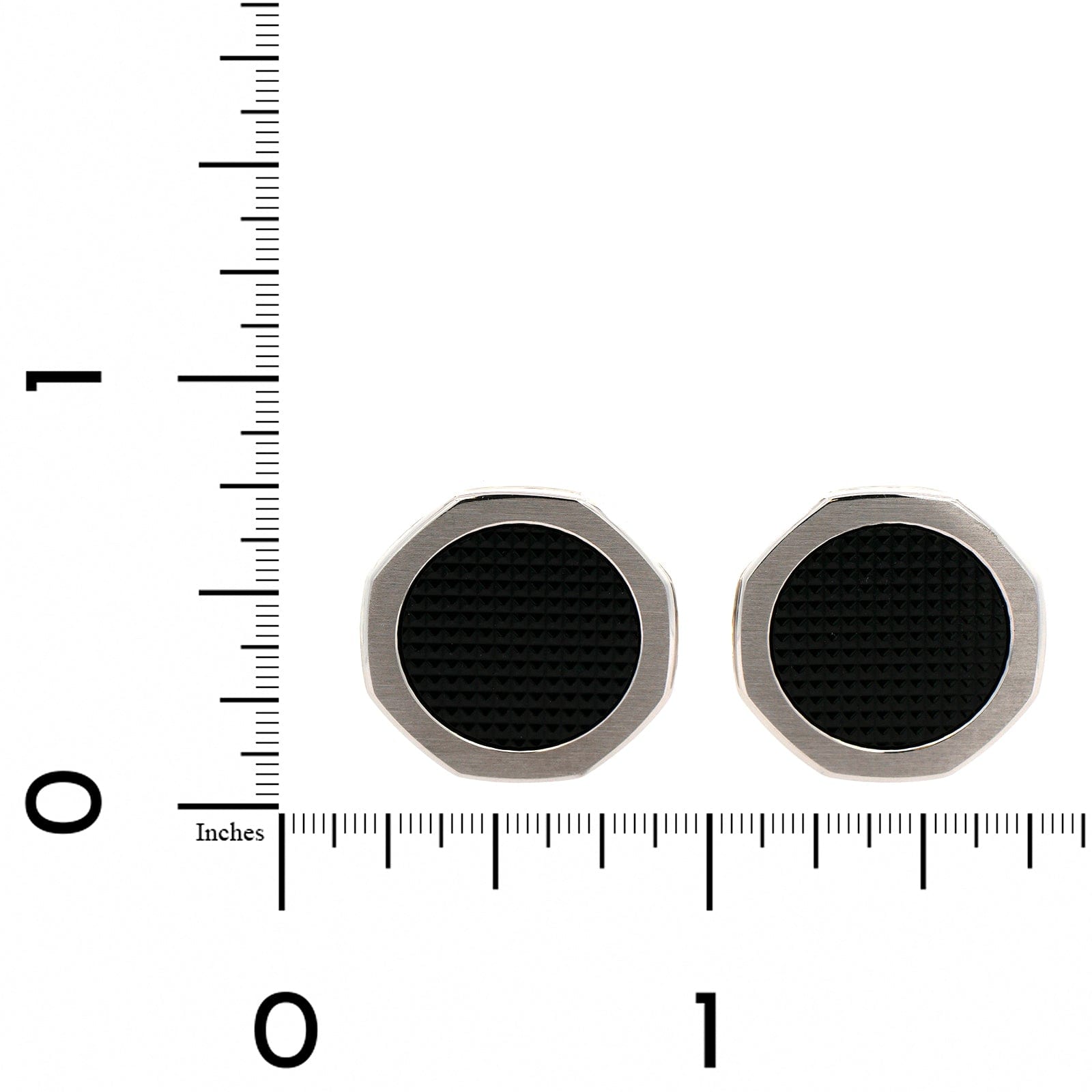 18K White Gold Onyx Octagonal Cufflinks