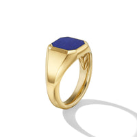 Streamline® Signet Ring in 18K Yellow Gold with Lapis