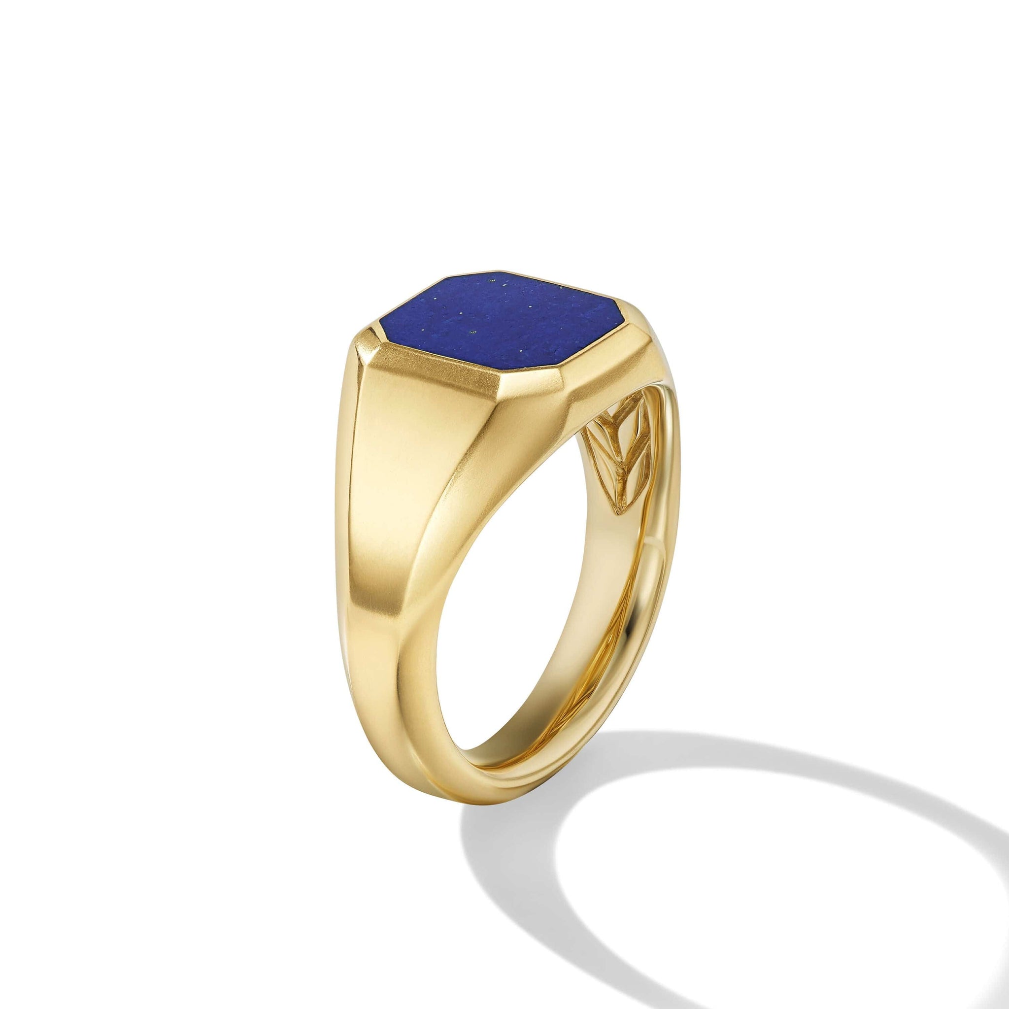 Streamline® Signet Ring in 18K Yellow Gold with Lapis