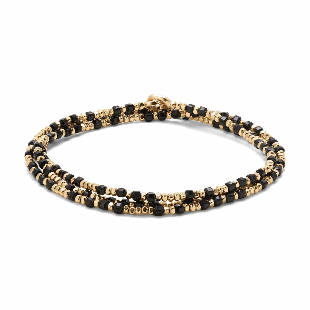 Maor 18K Yellow Gold Black Spinel Percep Wrap Bracelet or Necklace