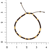 Maor 18K Yellow Gold Brown African Vinyl Beaded Dryp Bracelet