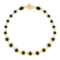 Luis Morais 14K Yellow Gold Round Black Diamond and Onyx Bracelet