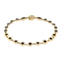 Luis Morais 14K Yellow Gold Black Diamond and Oval Onyx Bracelet