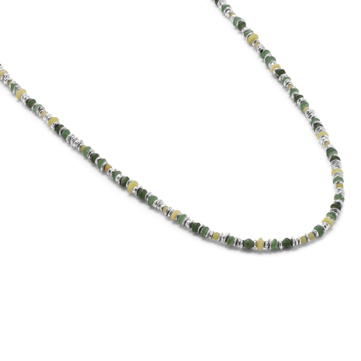 Maor Sterling Silver Green Jade Pilla Necklace