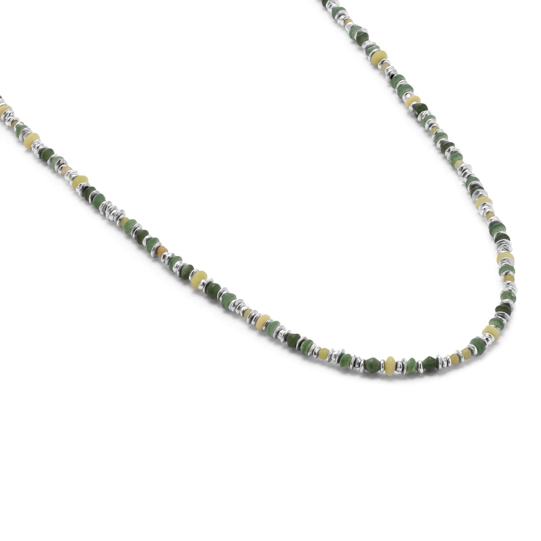 Maor Sterling Silver Green Jade Pilla Necklace