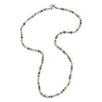 Maor Sterling Silver Green Jade Pilla Necklace