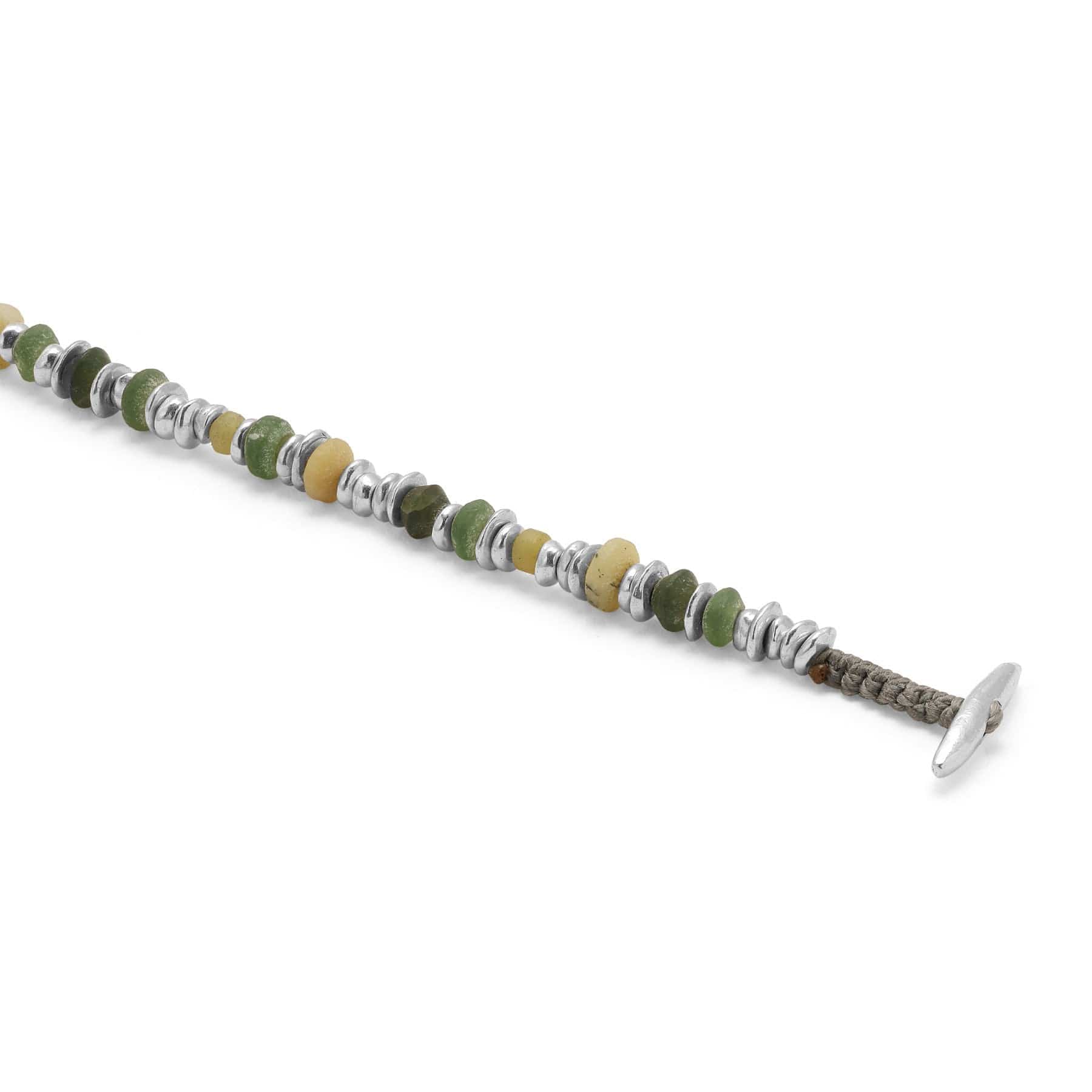 Maor Sterling Silver Green Jade Pilla Necklace
