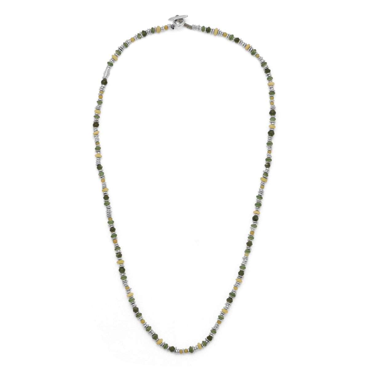Maor Sterling Silver Green Jade Pilla Necklace