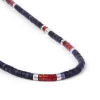 Maor Sterling Silver Blue Tiger Eye, Red Citrine, and Black Onyx Sonoran Necklace