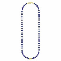 Luis Morais 14K Yellow Gold Short Drill Bit and Lapis Bead Necklace