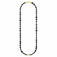 Luis Morais 14K Yellow Gold Short Drill Bit and Black Agate Bead Necklace
