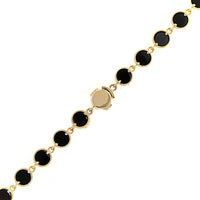 Luis Morais 14K Yellow Gold Bezel Set Onyx Link Necklace