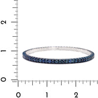 Zydo 18K White Gold Round Blue Sapphire Stretch Bracelet