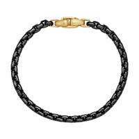 Box Chain Bracelet In Stainless Steel And 14K Yellow Gold