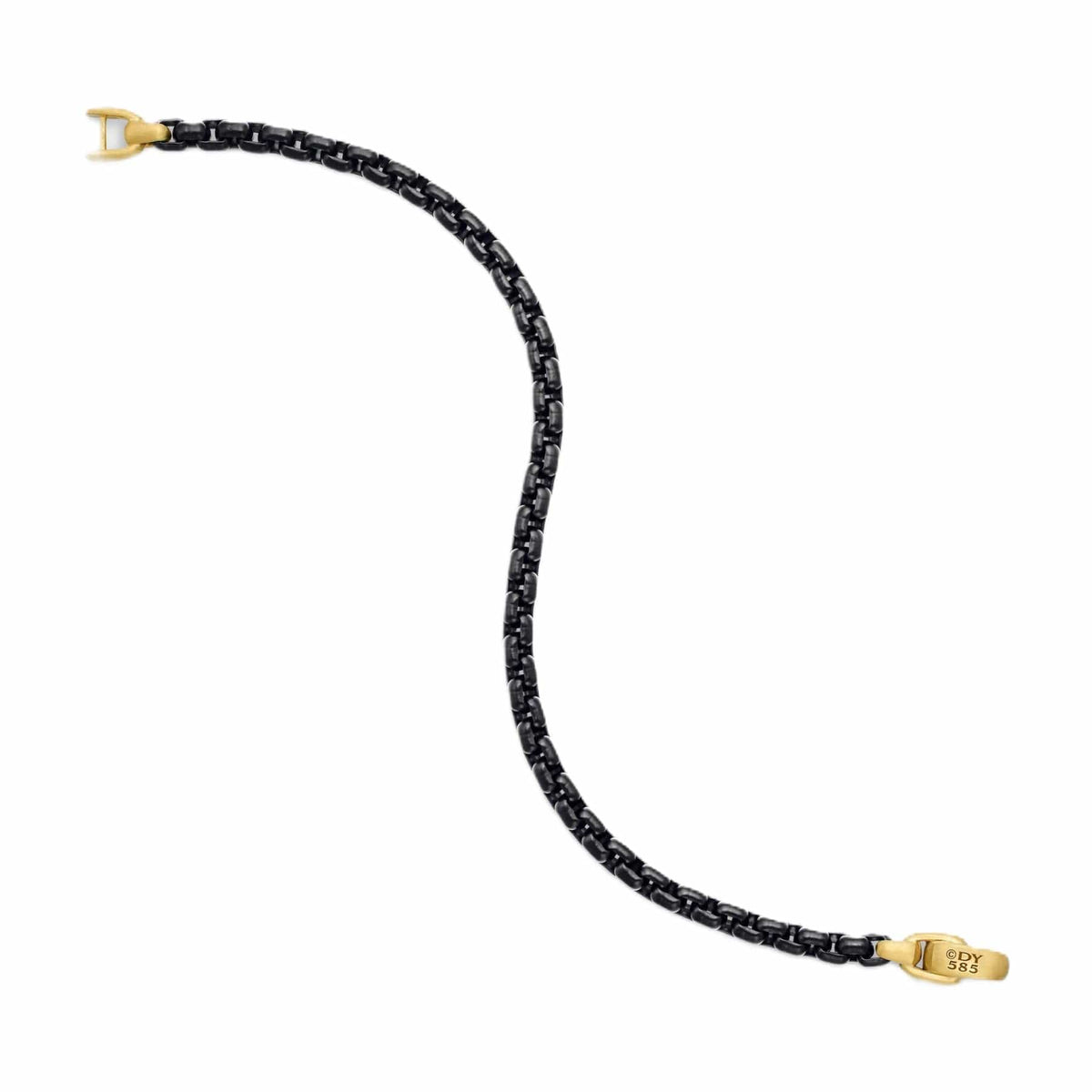 Box Chain Bracelet In Stainless Steel And 14K Yellow Gold