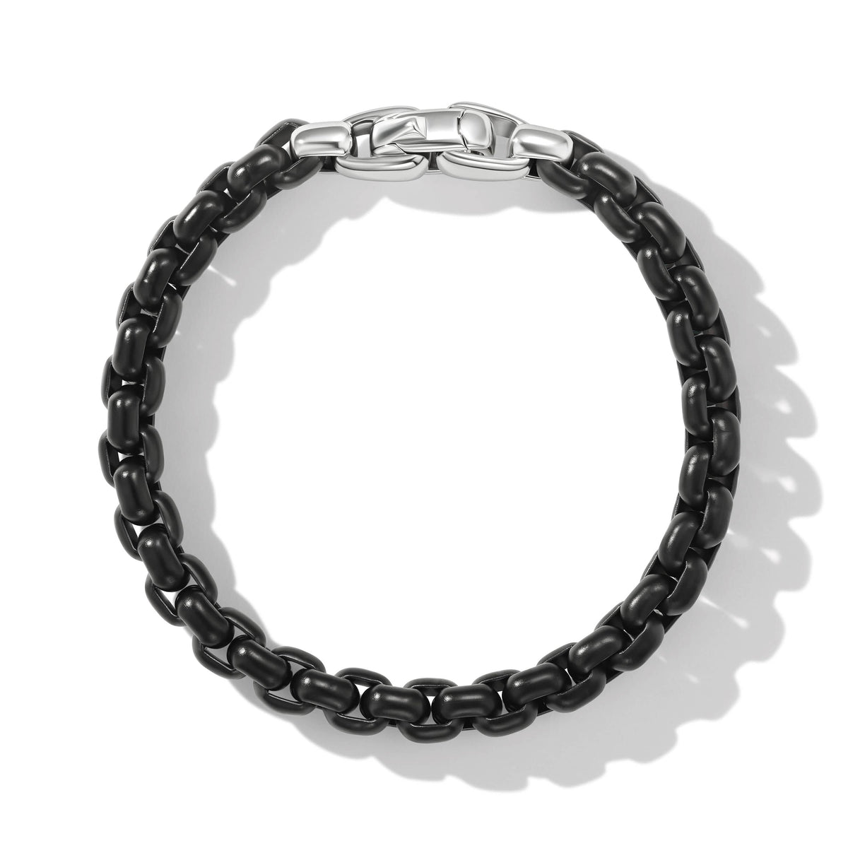 Box Chain Bracelet in Stainless Steel and Sterling Silver