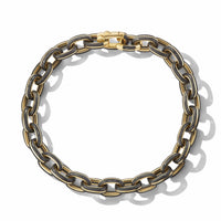 Forged Carbon Link Bracelet in 18K Yellow Gold