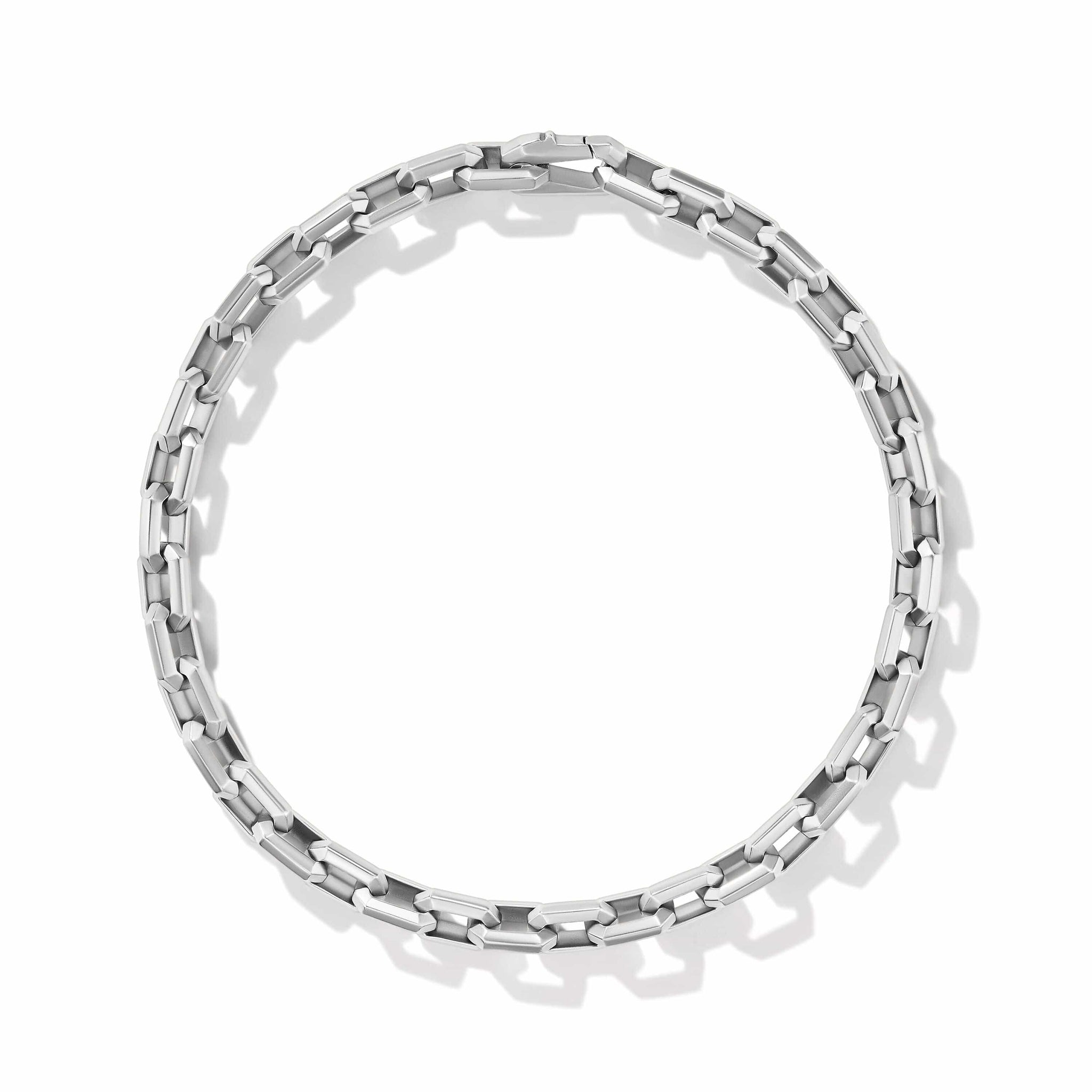 Box Chain Necklace in Sterling Silver with Green Stainless Steel, 4mm