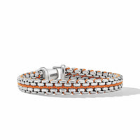 DY Mercer™ Multi Row Ring in Sterling Silver with 18K Yellow Gold and Pavé Diamonds