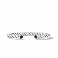 Cable Cuff Bracelet in Sterling Silver with 14K Yellow Gold, 6mm