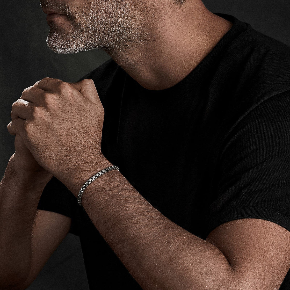 Box Chain Bracelet in Sterling Silver