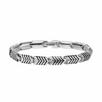Chevron Link Bracelet Sterling Silver, 7.6mm