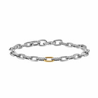 DY Madison® Chain Bracelet Sterling Silver with 18K Yellow Gold, 6mm