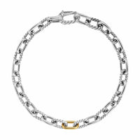 DY Madison® Chain Bracelet Sterling Silver with 18K Yellow Gold, 6mm