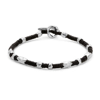 Maor Sterling Silver Black African Bead Dryp Bracelet
