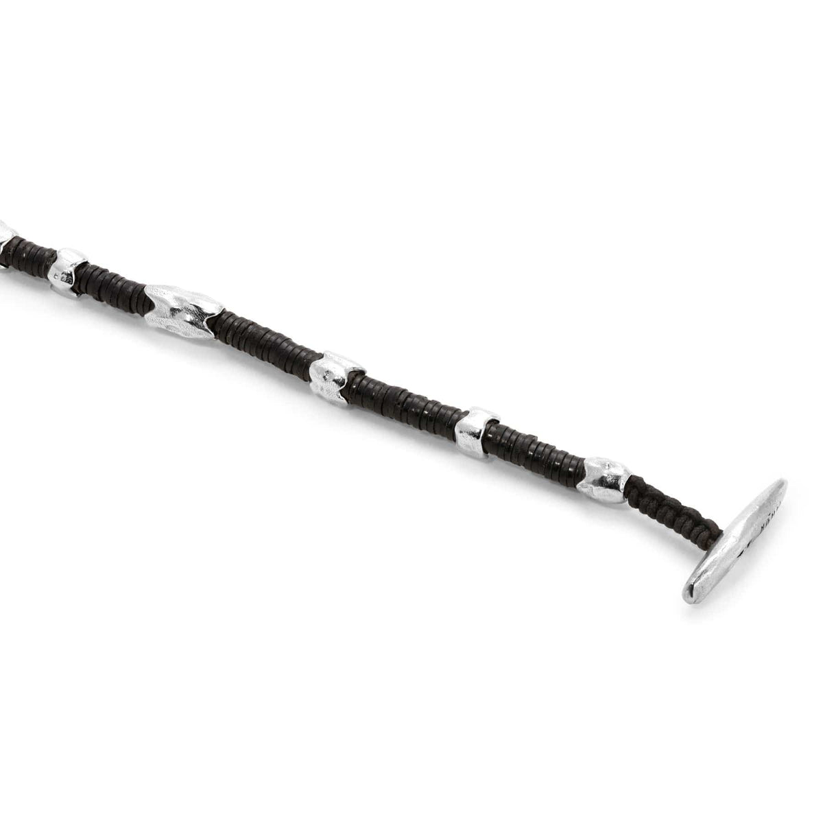 Maor Sterling Silver Black African Bead Dryp Bracelet