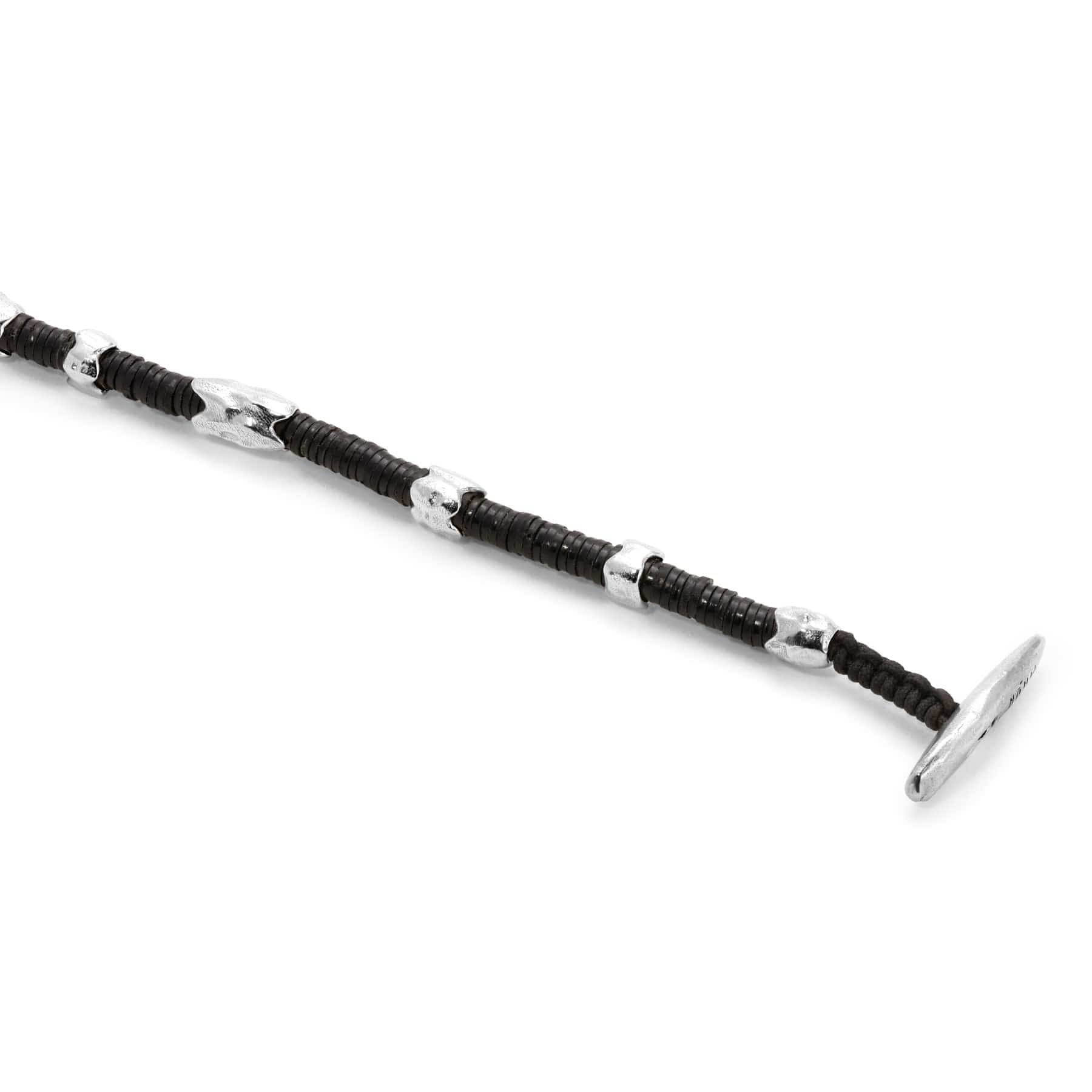 Maor Sterling Silver Black African Bead Dryp Bracelet