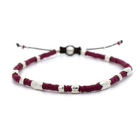 Maor Sterling Silver Wine African Bead Dryp Bracelet