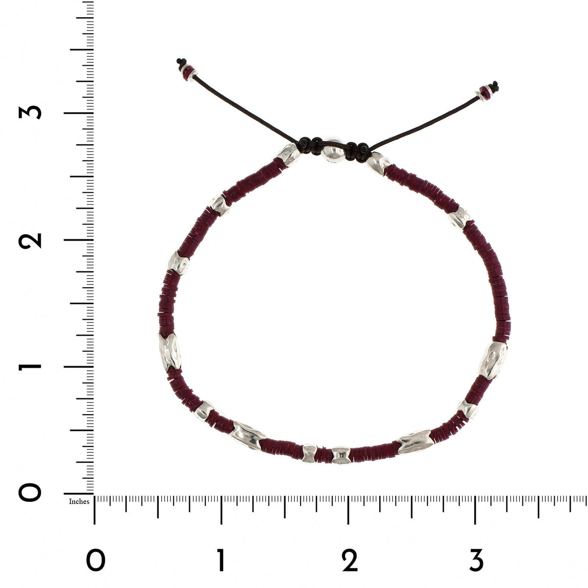 Maor Sterling Silver Wine African Bead Dryp Bracelet