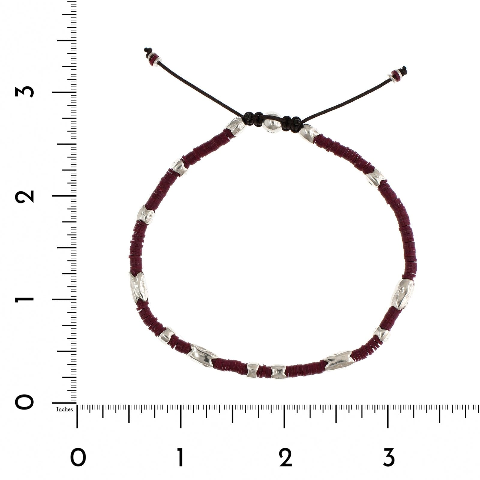 Maor Sterling Silver Wine African Bead Dryp Bracelet