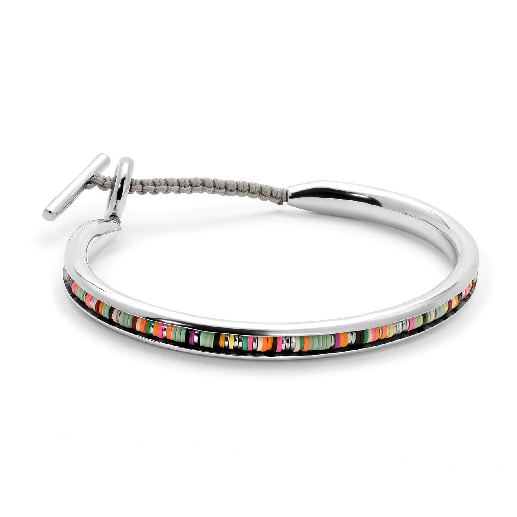 Maor Sterling Silver Green African Tunal Round Cuff Bracelet