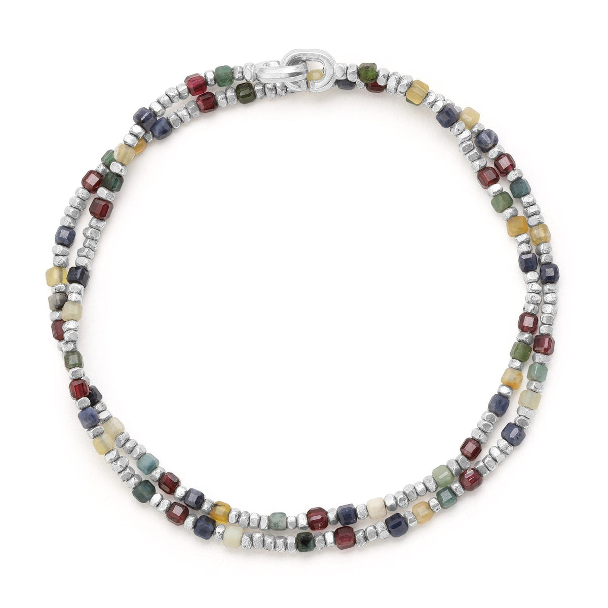 Maor Sterling Silver Multi Gemstone Percep Wrap Bracelet or Necklace