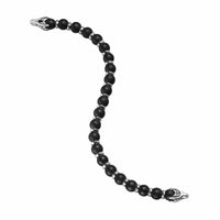 Spiritual Beads Bracelet Sterling Silver with Black Onyx, 8mm