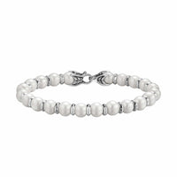 Spiritual Beads Bracelet Sterling Silver with Pearls, 8mm