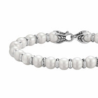 Spiritual Beads Bracelet Sterling Silver with Pearls, 8mm