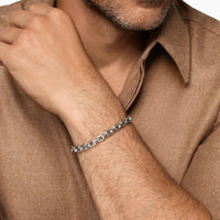 Streamline® Link Bracelet Sterling Silver with Black Diamonds, 5.5mm