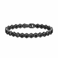 Hex Pavé Tennis Bracelet Black Titanium with Black Diamonds, 8mm