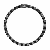 Hex Pavé Tennis Bracelet Black Titanium with Black Diamonds, 8mm