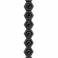 Hex Pavé Tennis Bracelet Black Titanium with Black Diamonds, 8mm